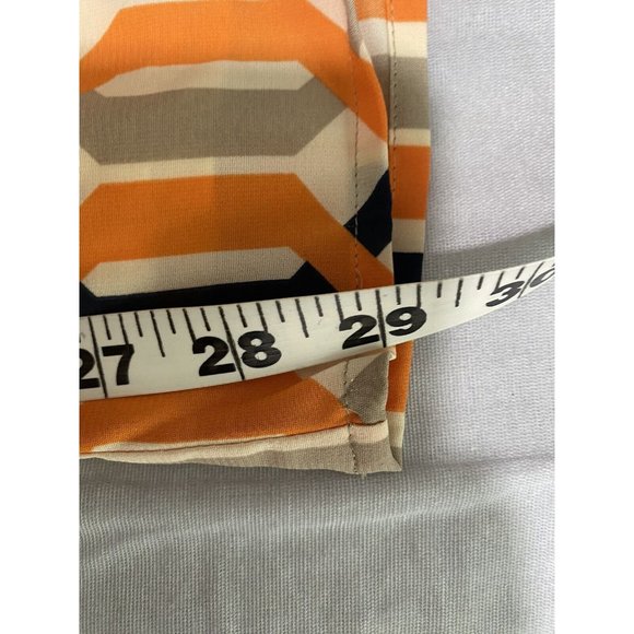 DuJour womens Wide Leg Pants Geometric print Orange Tan Blue Size XS - Picture 10 of 13